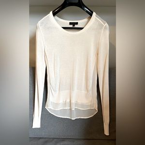 APANAGE cream fine knit sweater, hi-low style,  in size Small